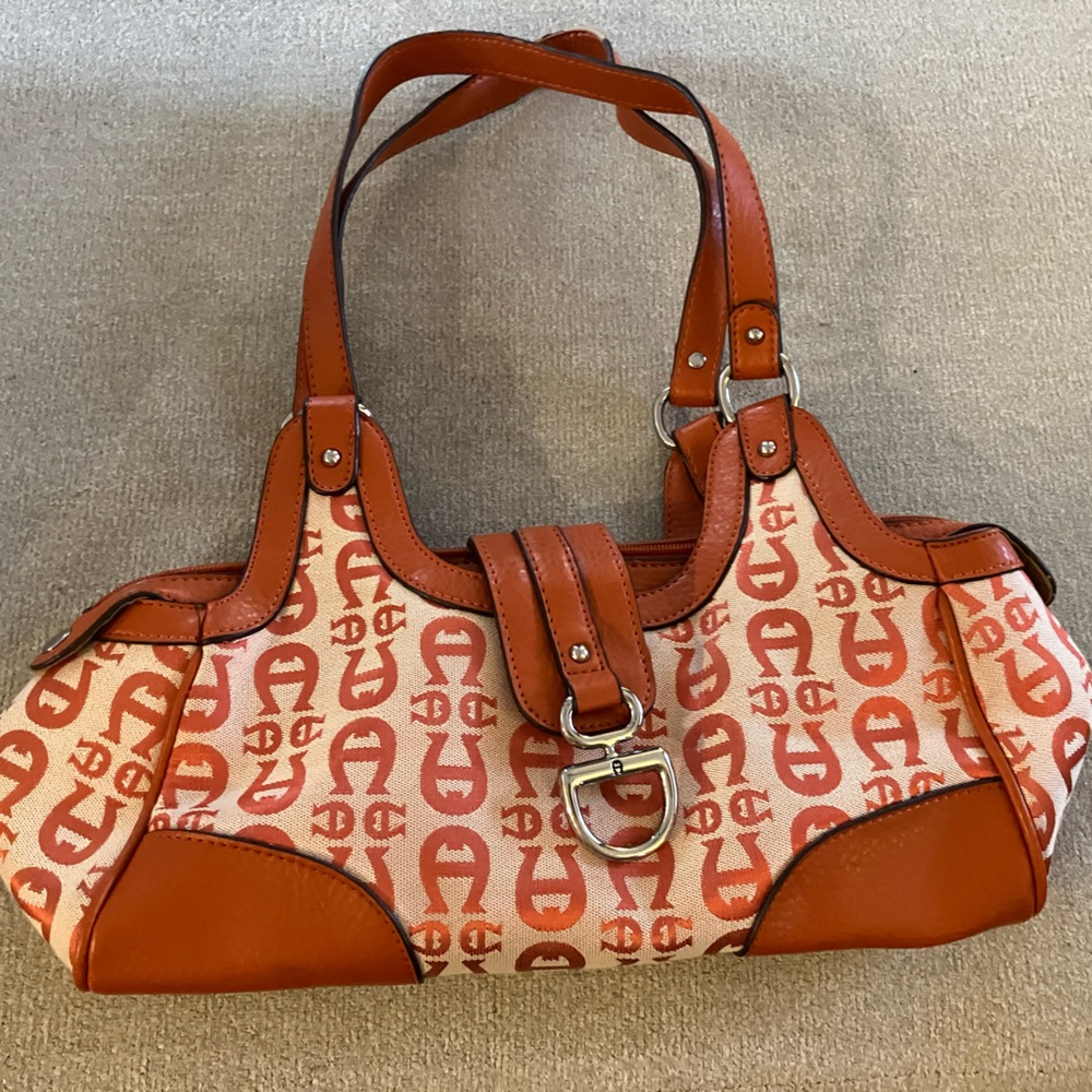 Designer Tan and Orange Women's Bag